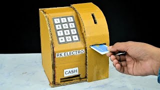 How to make a Simple ATM machine  card board easy atm machine  mini coin bank making [upl. by Ayhay]