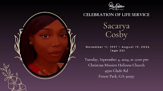 Celebrating The Life amp Legacy of Sacarya Cosby [upl. by Itsrik]