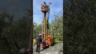 Our Massenza Mi4 drilling rig in action on a jobiste for the construction of a new 95 m water well [upl. by Miki636]