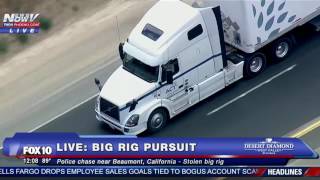 FULL Epic Police Chase  STOLEN BIG RIG Through Southern California  FNN [upl. by Ericha]