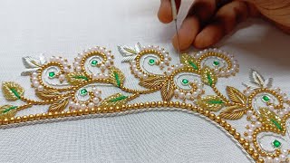 Latest blouse designs  blouse back design  aariembroidery20 [upl. by Ielak]