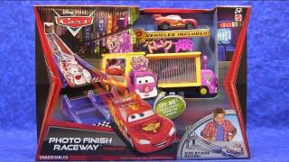 Disney Pixar Cars 2 Photo Finish Raceway Track Set made by Mattel [upl. by Ayamahs]