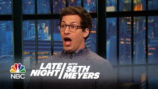 Andy Sambergs Nightmare Camping Trip  Late Night with Seth Meyers [upl. by Abate]