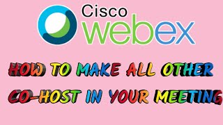 How to Make Cohost in Your Cisco webex meeting app। sd online shala।shorts [upl. by Giamo]