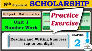 5th standard maths  Unit 1  Reading and writing numbers up to ten digit  practice exercise [upl. by Adnovad]