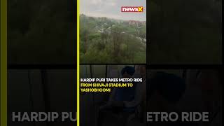 watch  Hardeep Singh Puri Takes Metro Ride  NewsX [upl. by Berneta]