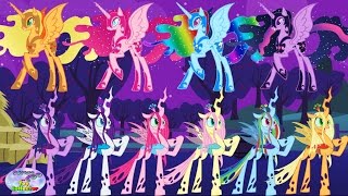 My Little Pony Transforms Mane 6 into Chrysalis Nightmare Moon Surprise Egg and Toy Collector SETC [upl. by Inattyrb]