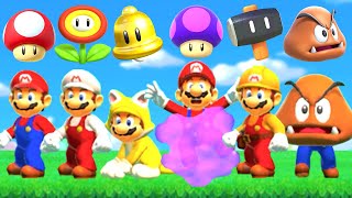 Super Mario Maker 2  4 Players All PowerUps Mario Luigi Toad Toadette [upl. by Leidag807]