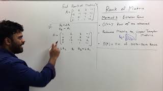 Method to find Rank Of Matrix  By Echelon Form part4 [upl. by Terag]