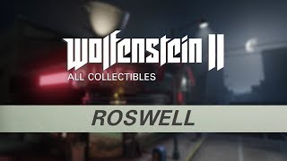 Wolfenstein 2  Roswell  All Collectibles Gold Starcards Concepts Toys Records Readables [upl. by Barn]