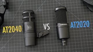 Audio Technica AT2020 vs AT2040  Condenser vs Dynamic Mics [upl. by Drobman202]