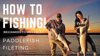 HOW TO properly clean and FILET a PADDLEFISH Tommy Vaughn [upl. by Naujad]