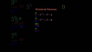 Matemáticas fácil explicación rápida dividiendo potencias matematicabasica matematicas maths [upl. by Rapp37]