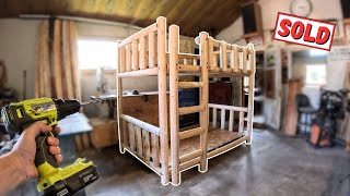 Rustic Bunk Bed Build  FULL Size [upl. by Dallon]