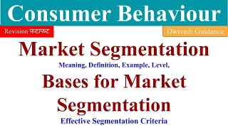 Market Segmentation Bases for Market Segmentation Consumer Behaviour bba Consumer behaviour [upl. by Aninahs]