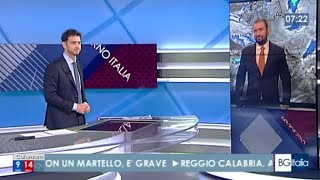 La gaffe del meteorologo Ciceroni invece di leggere le previsioni in diretta parla dei fatti [upl. by Ecnarrat]