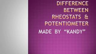 Difference between potentiometer and rheostat [upl. by Winnah229]