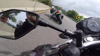 🔥 CANDELEO  MT 03 VS NINJA 300  😱 PIRELLI DIABLO ROSSO III  TREPANDO MANIZALES [upl. by Aikem]