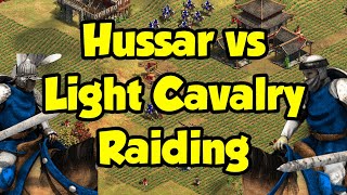 Hussar vs Light Cav raiding potential AoE2 [upl. by Nicole101]