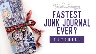 Quick amp Easy Junk Journal Tutorial for Beginners  Gothic Journal Crafting Printables Kit [upl. by Llevaj]