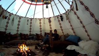 Early Morning Warm Fire in the Tipi [upl. by Janelle]