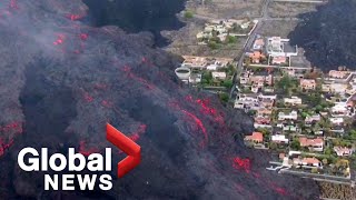 La Palma Lava delta Spains newest land in the ocean 4K Drone Air 2S 301021 [upl. by Oihsoy]