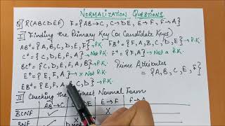 Database Normalization Questions BCNF 3NF Finding Highest Normal Form DBMS [upl. by Gerard]