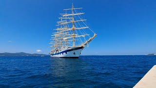 Arrival of cruise ship ROYAL CLIPPER in Zadar Croatia 272023 Star Clippers cruise zadar [upl. by Yssej]