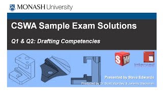 SolidWorks CSWA Practice Exam Solutions Part 2 Q1 2 amp 3 Drafting Competencies [upl. by Norre]