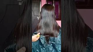 Easy straight hair cutting at home shortvideo haircut hair haircutting [upl. by Ximena]