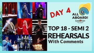 Rehearsals Day 4  My Top 18 of Semi Final 2  Eurovision 2018 with comments [upl. by Atnuahs]