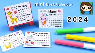 How to Make a 2024 Mini Desk Calendar FREE  Easy DIY Craft [upl. by Rickart]