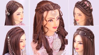 5 wedding Hairstyles kashees l New hairstyle for Diwali l easy curly open hairstyle for wedding [upl. by Eremaj]