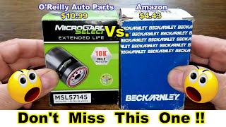 Microgard Select MSL57145 Oil Filter vs BeckArnley 0418065 Oil Filter Cut Open Comparison [upl. by Velleman602]