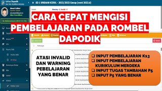 CARA MENGISI PEMBELAJARAN PADA ROMBEL DAPODIK [upl. by Ayin]