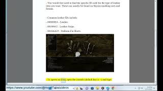 Get amp use Skyrim Leather ID Console commands in Skyrim [upl. by Akkire]