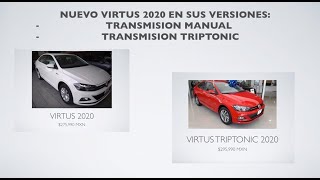 VOLKSWAGEN VIRTUS 2020 TRANSMISION MANUAL Y AUTOMATICA TRIPTONIC ANÁLISIS INTERIOR Y EXTERIOR [upl. by Asiek]