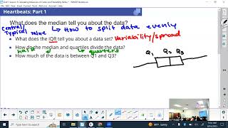 Unit 1 Lesson 5 Calculating Measures of Center and Variability Day 2 [upl. by Nidia]