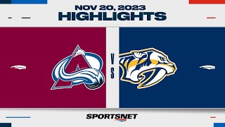 NHL Highlights  Avalanche vs Predators  November 20 2023 [upl. by Elexa447]