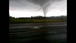 EF4 tornado with 4 funnels as it enters city of Cu [upl. by Augy]