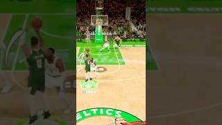 Dame Lillard hits a three pointer over Jaylen Brown in Boston nba2k24 nba basketball shorts 2k [upl. by Nayb]