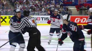 USA vs Slovakia Fight 20150512 IIHF 2015 WC HIGHLIGHTS SwedishSvenska [upl. by Eenhat]