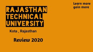 Rajasthan technical UniversityRTU kotaplacementcutoffranking Full college review [upl. by Brant]