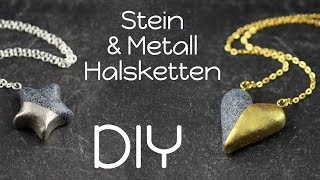 Metall amp Stein Ketten  FIMO®³ DIY  Schmuck Anleitung  Granit Gold Silber Halsketten selbermachen [upl. by Cho136]