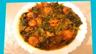 Shrimp With Malabar SpinachPui Shak Rannar Recipe [upl. by Elazaro]