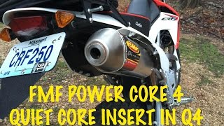 FMF POWERCORE 4 QUIET INSERT IN Q4 HEX db test Review HONDA CRF250L [upl. by Emory]