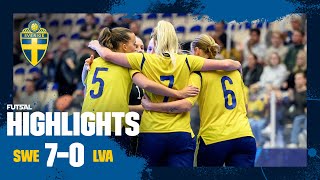 Highlights futsal dam  Sverige–Lettland 7–0  Storseger i VMkvalet [upl. by Gudrin161]