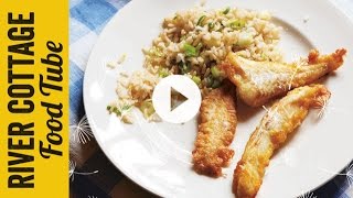 Eggy Fish Fingers with Spring Onion Rice  Hugh FearnleyWhittingstall [upl. by Baecher]