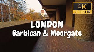 Touring Londons Brutalist Architecture in The Barbican Estate  Part 2  4k 60FPS [upl. by Maze597]