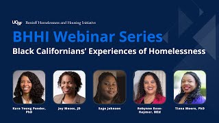 Black Californians’ Experiences of Homelessness Findings from CASPEH [upl. by Soisinoid]